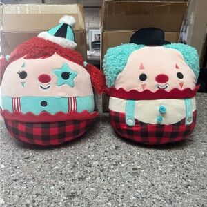 *NWT* Squishmallows 12” Ukee and Eurydice the Clown Matching Duo Set
